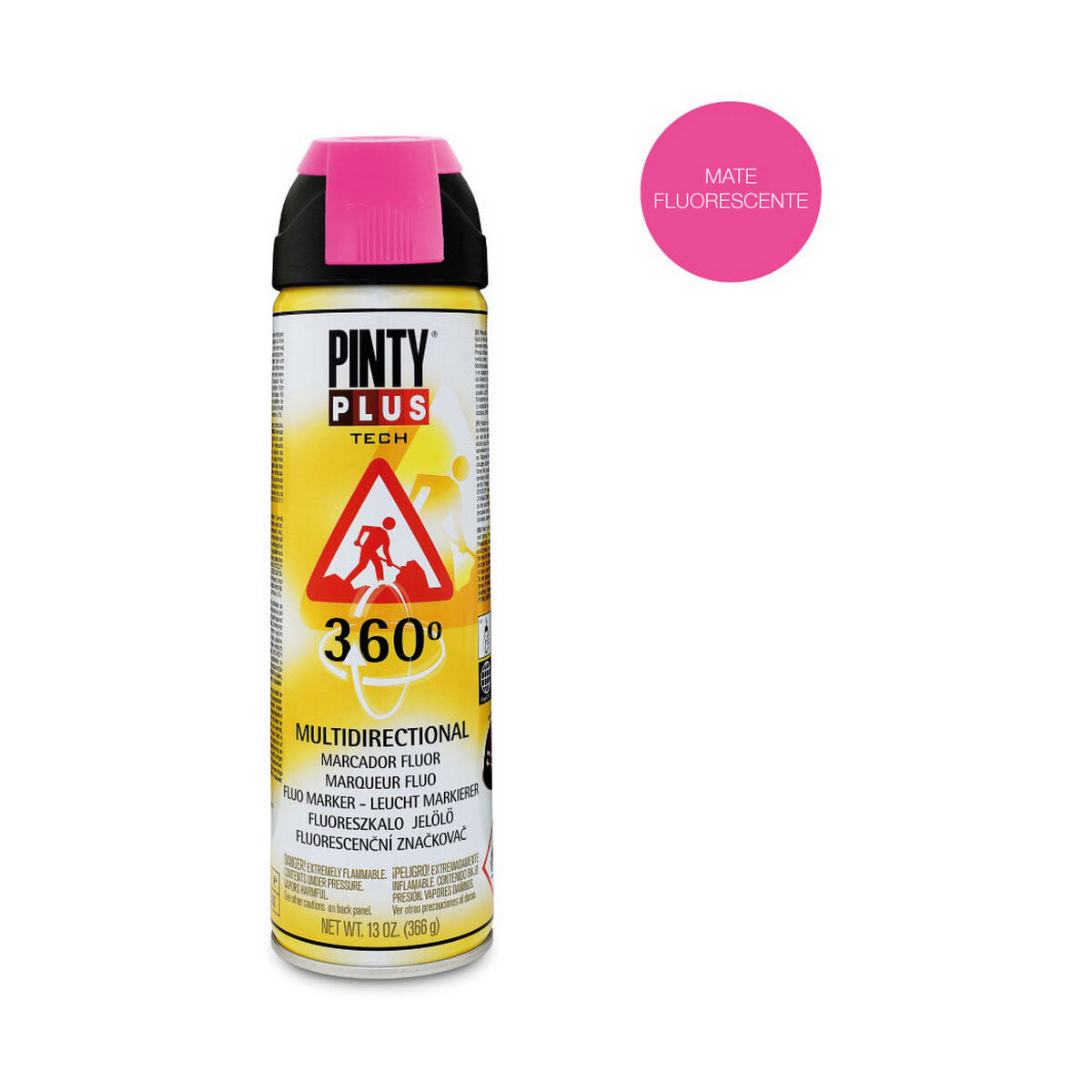 Farba w sprayu Pintyplus Tech T184 360º Fuksja 500 ml
